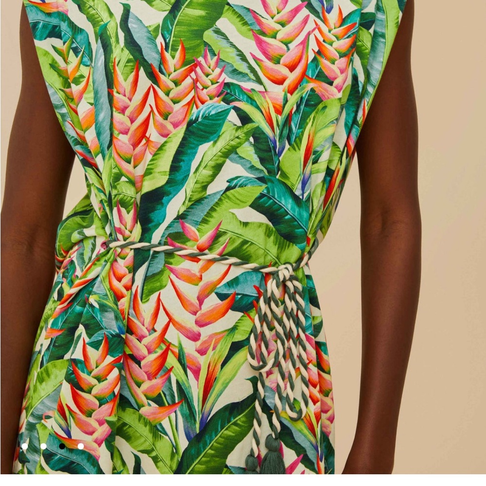 New Farm Rio Tropical Leaf Print Dress - Picture 3 of 11
